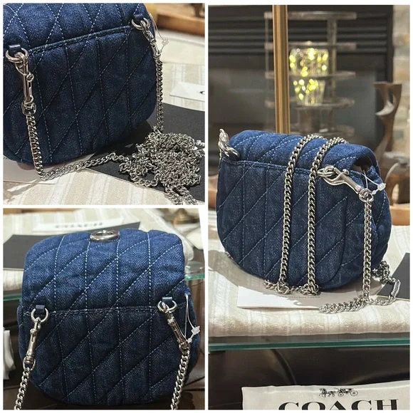 Authentic Coach Turnlock Card Case with Quilting & Silver-Toned Hardware, NWT - Picture 7 of 16